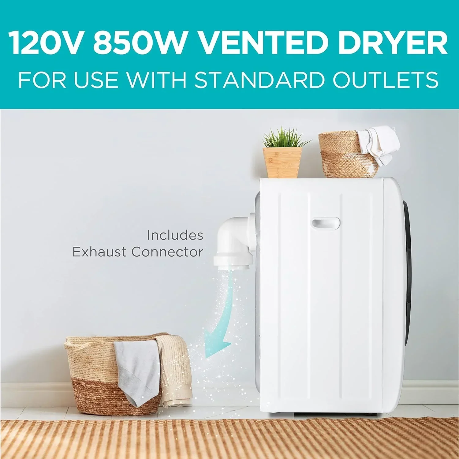 1e24125ee49fc36770ccb52160ba6c48c15a399b894ad86bf1ee7c850d1647c9 Compact Clothes Dryer 1.5 Cu. Ft. 850W Electric Dryer 120V Vented Dryer Stainless Steel Drum(3.5 Cu. Ft)