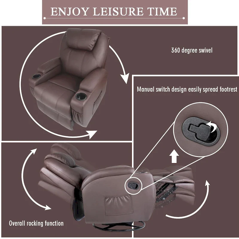 1e30e5096badbb834c239bd9df1731c1930b2fb14263246e207e32c25261dd1a Massage Recliner Chair Swivel Heating Faux Leather Living Room Chair(Black)