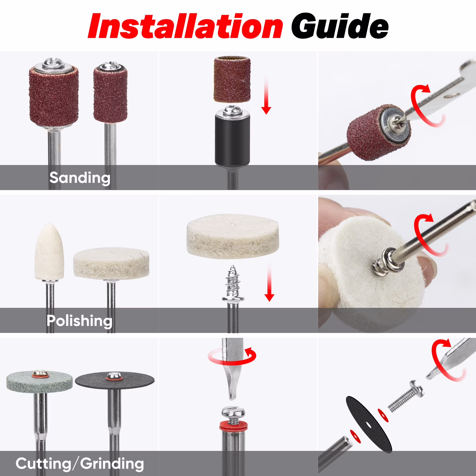 1e8058dc48d8b271227fe6e420490fbe87dcdd793aa8012ad641725cf87b34f1 SHALL 508 Pcs Rotary Tool Accessories Kit, Rotary Tool Attachments with Carrying Case, Universal Rotary Tool Bits for Sanding, Cutting, Grinding, Drilling, Carving, Engraving, Polishing, Cleaning