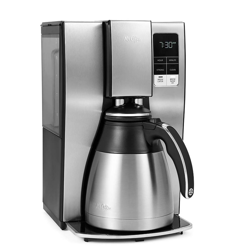 1eda60cca9270c7d1a8886ea370aa0f6cbc306d05672416eacc86fc4b6907d32 Mr. Coffee 10-Cup Programmable Coffee Maker, Insulated Thermal Carafe(Stainless Steel/10 Cup Thermal Carafe + Strong Brew)