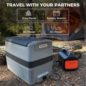 AJ30 Portable RefrigeratorPortable Freezer32 Quart(30L) Electric CoolerCar Refrigerator12/24V DC Cable 110/240V ACCar Fridge for CampingTruckRVTravelFishing3-YEAR Warranty(40L/ONESIZE)