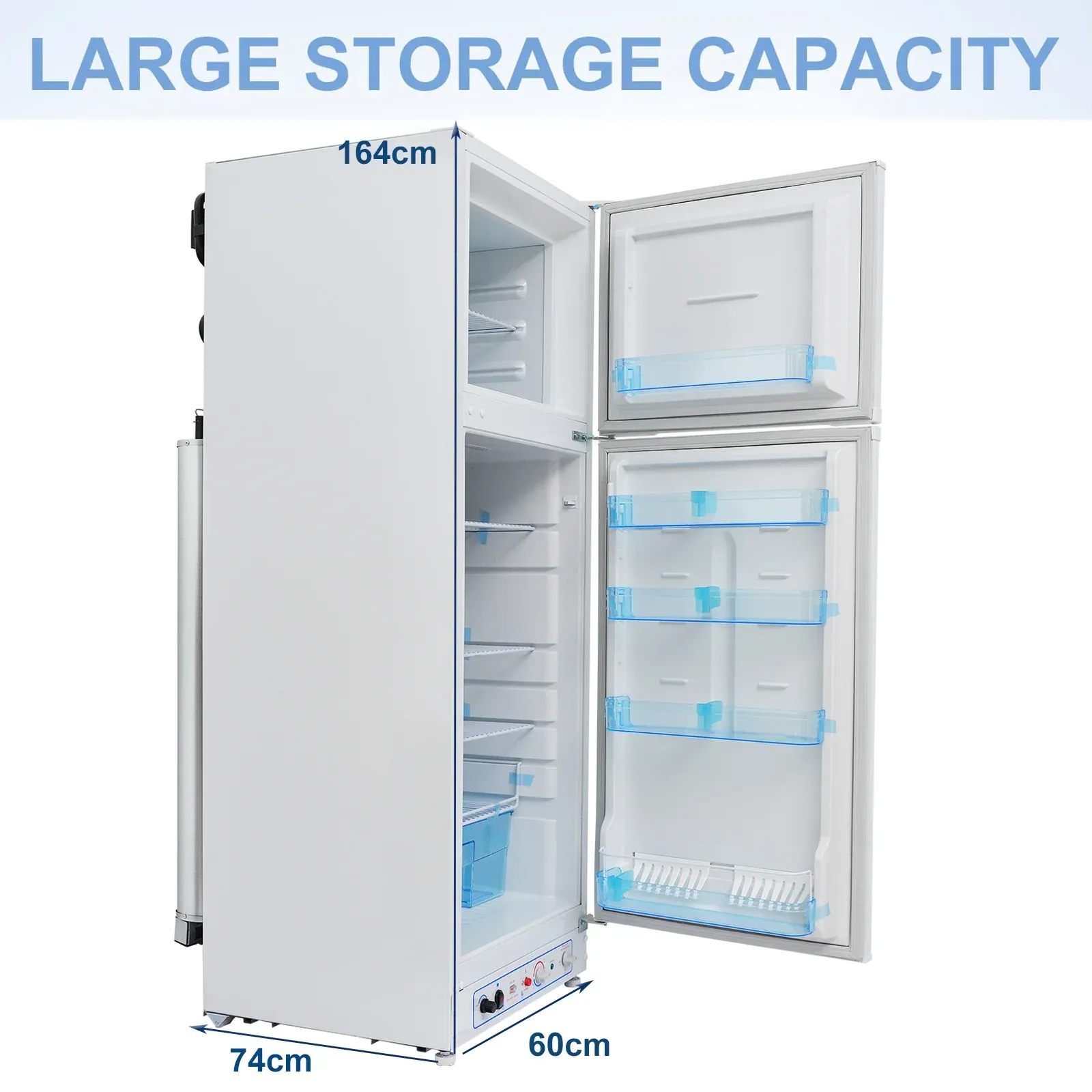 20c4c5b640d5f7f49c0c53c9f24cbc7f34443f06f61e851f3a0b581c87175c9c Smad 9.4 Cu ft 64 in*H Propane Refrigerator AC 110V Freezer Large Capacity Frigde Camper Motorhome