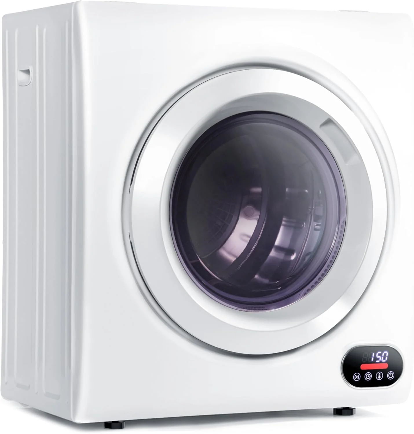 20e1bb2767ac5c1b091cfec376de0377af2cf3eb1517e2117bc7324563c015d9 Compact Laundry Dryer, 3.5 cu ft Front Load Stainless Steel Clothes Dryers With Exhaust Pipe, 1500W, LCD Control Panel Four-Function Portable Dryer For Apartments, Home, Dorm, White(3.5 Cu.Ft.)
