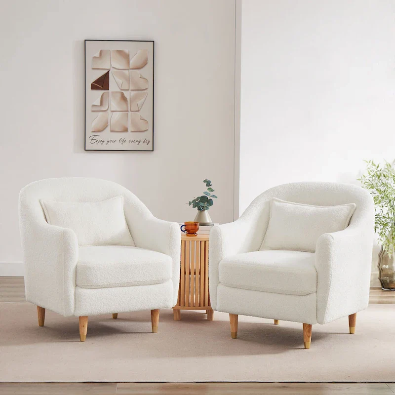 216886a0cd1a67d107ddab0208fc78b53dfe66bf59ac21a854d8f50016356c60 28.34W Set Of 2 Accent Armchair, Velvet Barrel Chair with Solid Wood Legs(Green)