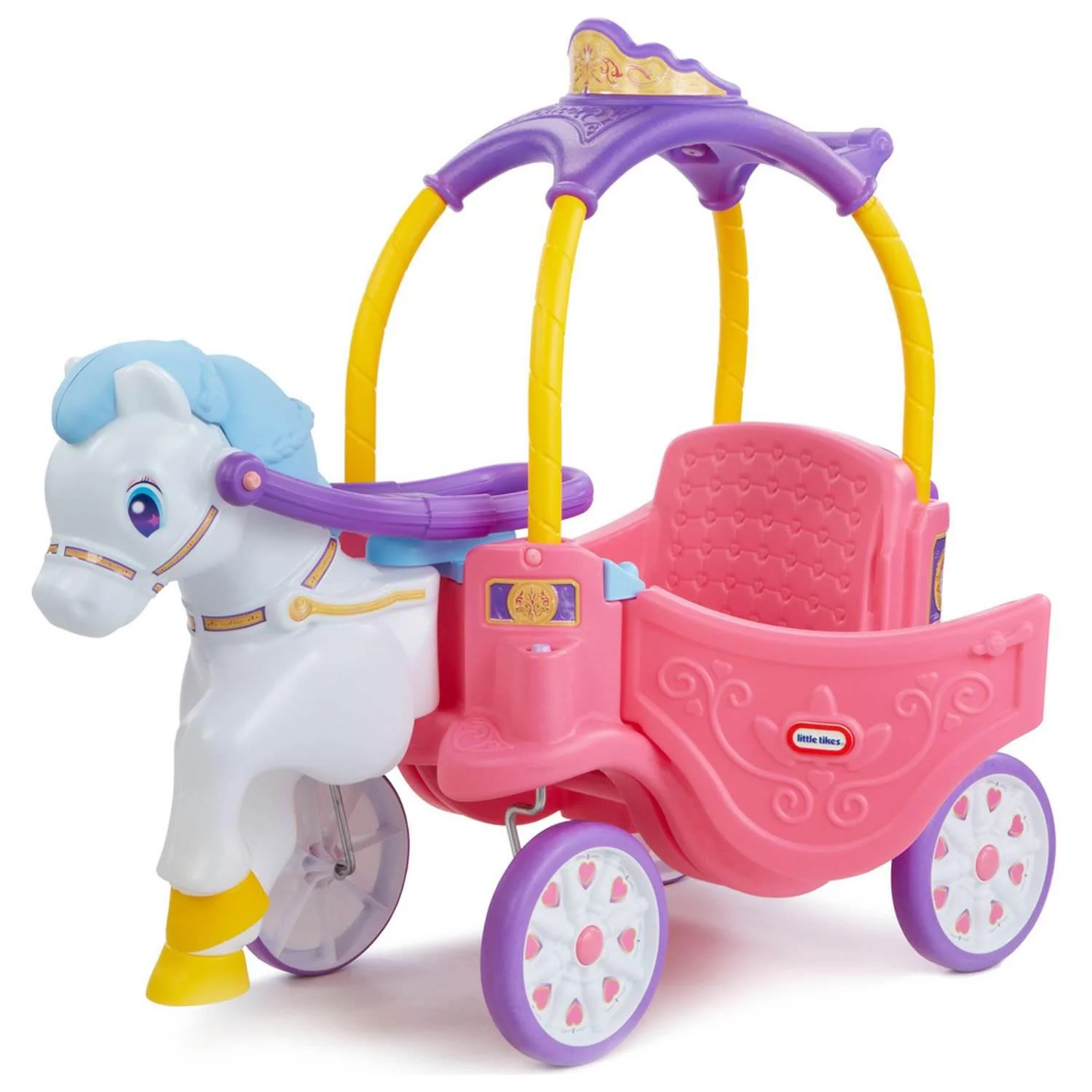 2237831c0b780b4df2f25f23ea2ade1dc6c1906baaa804e89623d4de715f2c68 Little Tikes Princess Horse and Carriage, Kids Ride-On Toy