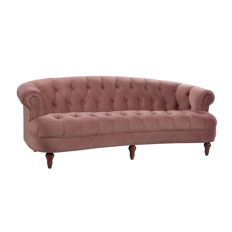 23b92efa37bb18f8fd59bf8a92feae789a6a7b3ad665ca68869417b46a89865d La Rosa 84 Mid-Century Modern Velvet Upholstered Chesterfield Tufted Sofa(Burgundy Velvet)
