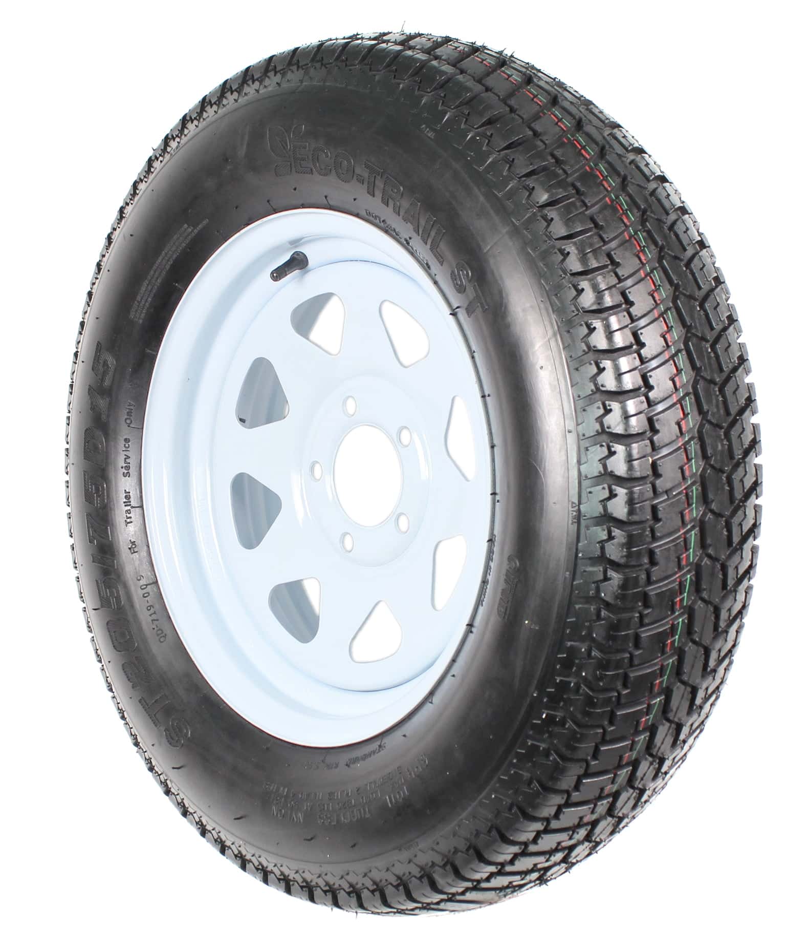2497fa0e26b319482263fee725d582b70dbe7fb6c8cf38ac6169569a8a7bfbf6 2-Pack Trailer Tire On Rim ST205/75D15 205/75 D 15 in. LRC 5 Hole White Spoke