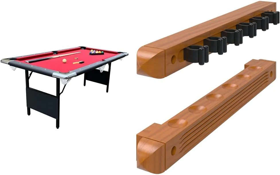 24f9a025c1f5c86a37b648ffd786f96e7bc5af443fe542727f496db5e43c7094 6 Ft Portable Pool Table, Adults Folding Billiards Tables for Game Room with Easy Foldable Storage, Includes Full Set of Billiard Balls, Cues, Chalk Brush(Blue/Pool Table)