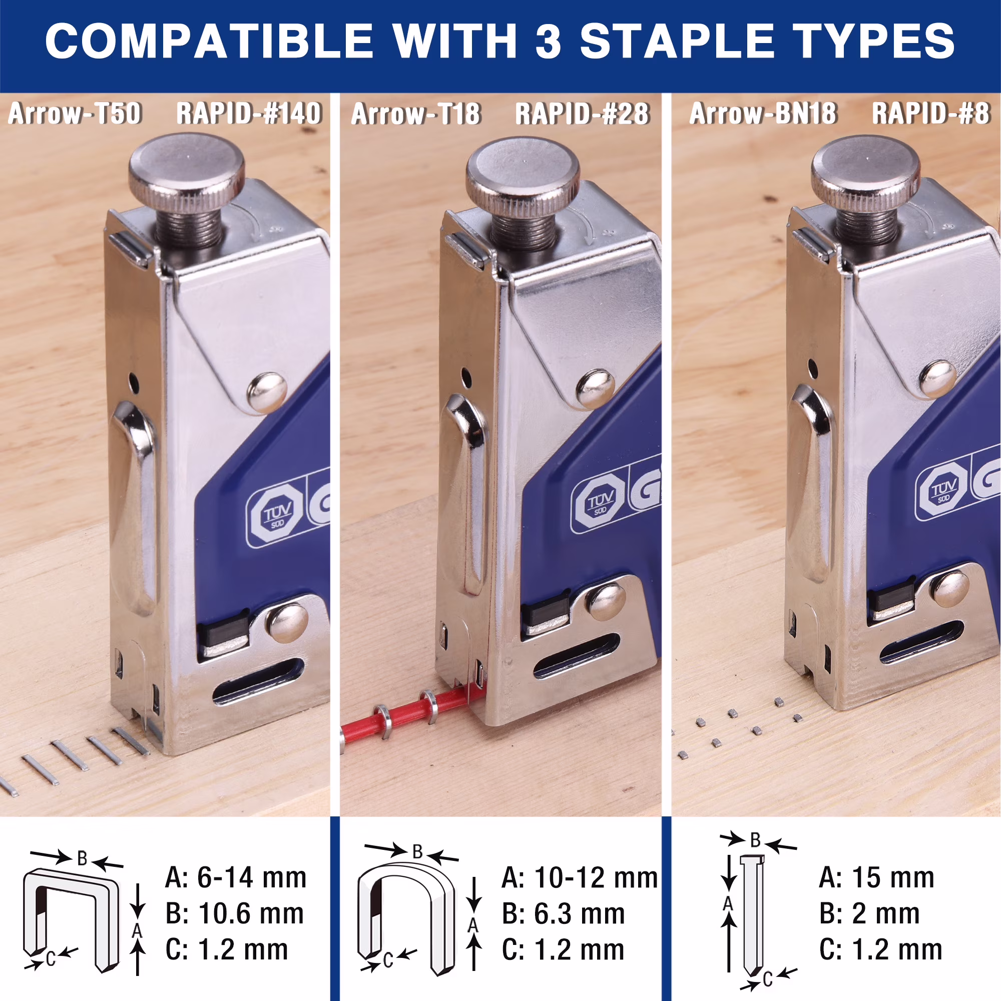 25093daa40e2844bbbfe5dcabc1840c112b1866537493ad20aa240bbf0ab144f WORKPRO 3-in-1 Staple Gun Kit with 1500 Staples & Remover, Compatible with T50, U-Type, Brad Nails – Heavy Duty Manual Stapler for Upholstery & DIY
