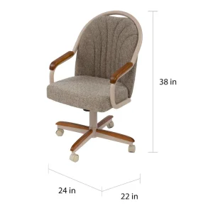 Casual Dining Cushion Swivel-and-Tilt Rolling Caster Chair(Oatmeal)
