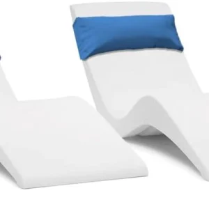 Classic White - in-Pool Chaise Lounger ¨C Designed for Water Depths Up to 9¡± ¨C Aqua Outdoors ¨C Set of 2 ¨C Compatible with All Pool Types - Poolside  Sun Deck Tanning(Bundle)