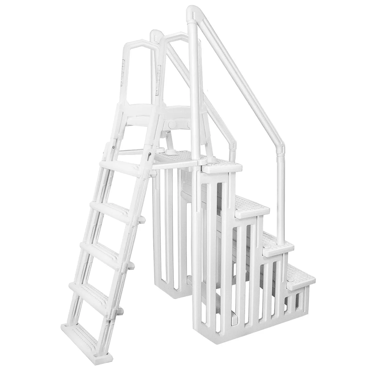 25da61574c4fb9cc3d13f86319014e6049f1a2cdc863491e1037661ced48aa40 Deluxe A-Frame Above-Ground Swimming Pool Ladder Large Entry Non