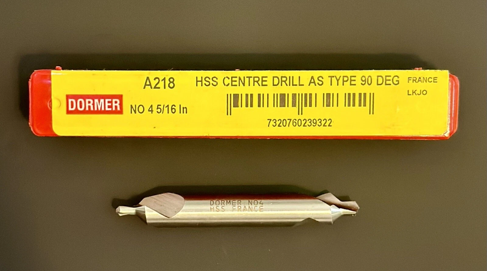 25f606d5cd93cd009380a81aa40f32580923ad8c45eb1b7aeba8c88516ee34e0 KNACK - Dormer A218N4 Centre Drill Bit/Countersink #4 Hss High Speed Steel 90 Deg