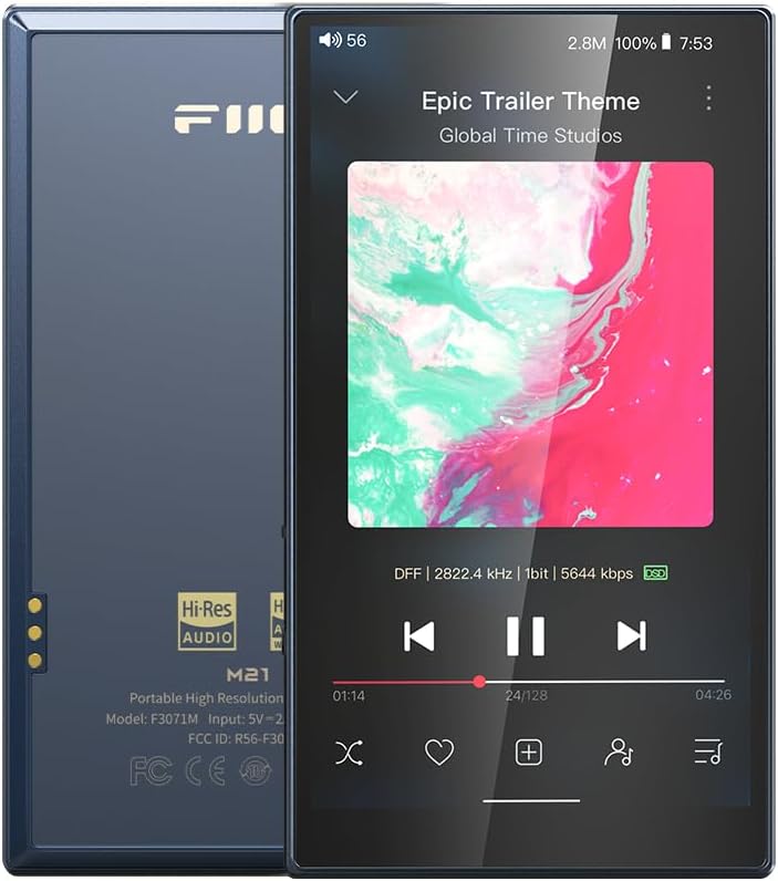 26ebf7f4f09aa328b2470231425fd0f9cdeb46692d2a1ec9bb6f0d3172ba4a7c FiiO M21 Android 13 Hi-Res Music Player, Snapdragon 680, Blue-Black