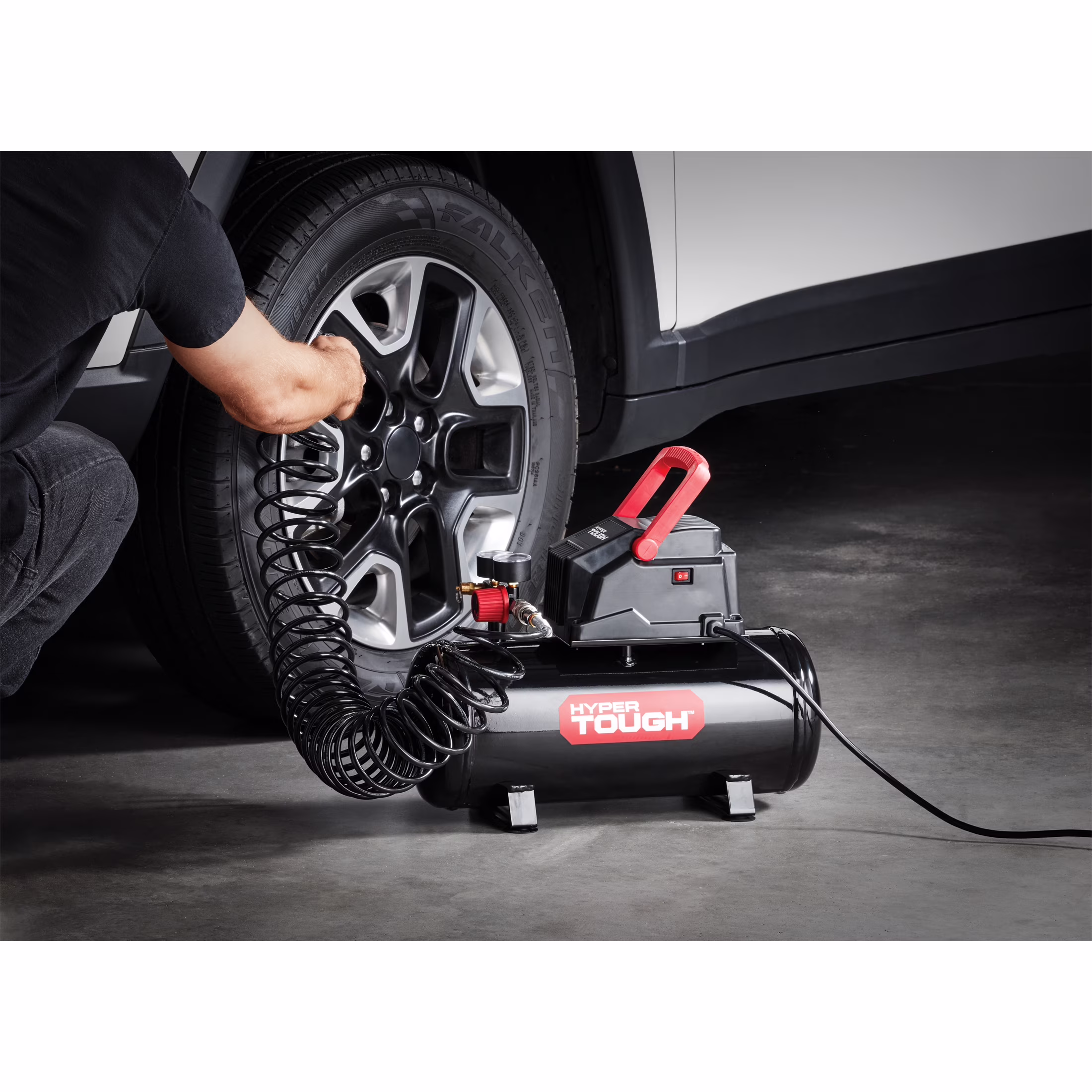 2748a57da03ed8fe19009c408ad527378f167971e3940bd5405c6ccb33f27ce1 Hyper Tough Black 100 PSI Oil-free Portable Air Compressor 3 gal