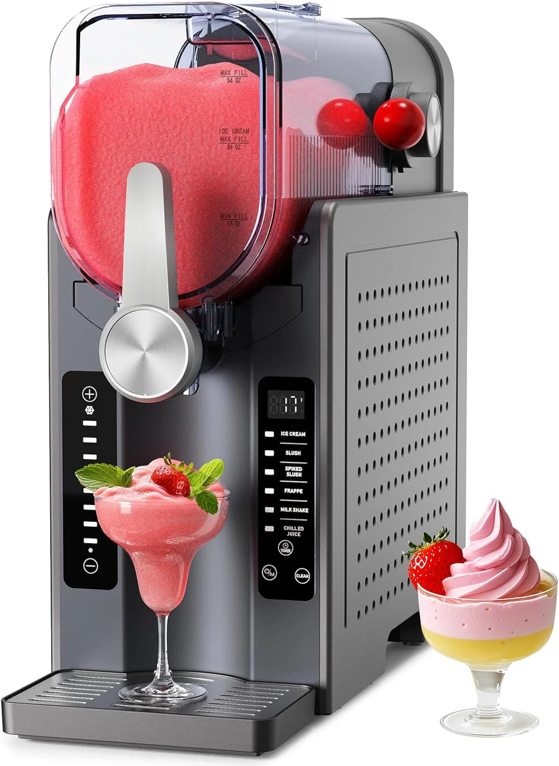 276346f5ab4222deb78afd2e867be0465bf0bb7eca95a7fa331678040c60ac32 Slushie Machine - Professional Frozen Drink Maker No Ice Needed- Slushy Machine for Home with LED Display - One-Touch Reservation 6 Pre-set Programs for Frozen Margaritas, Frapp¨¦s Ice Cream