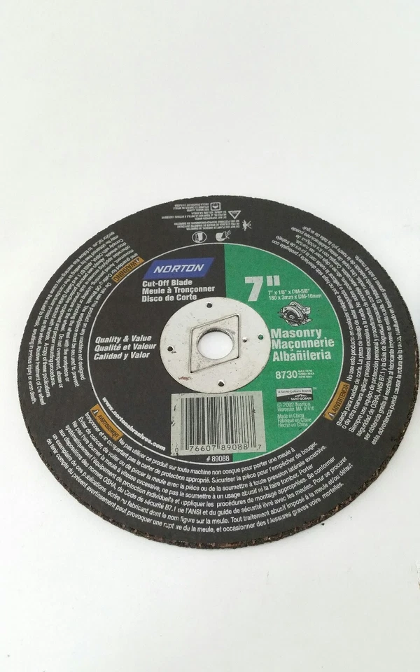 28673aee744b9deceb612460e5b2bf7c928f06b6cedf6f7d50c267bc735424cd KNACK - Norton Masonry Cut-Off Blade 7" X1/8" X 5/8" 8730 Cement Lot Of 2