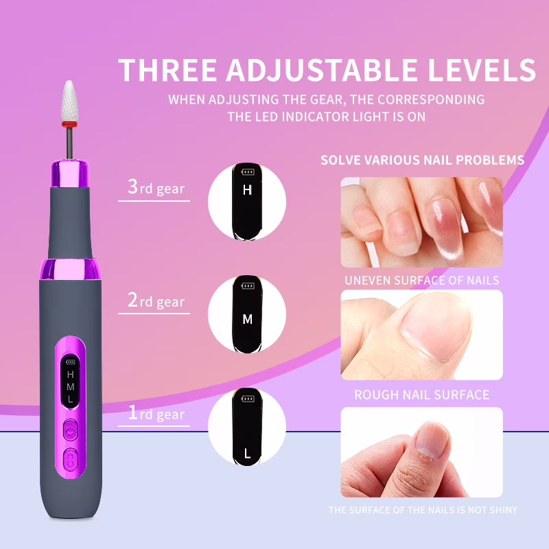 299fe6472cf65ec58188689550b1d49b808939fbd1763fd56b67afafa6b25cc5 Electric Nail Drill Kit,Cordless Nail Drill for Acrylic Nails with 12 Drill Bits & Wireless Charging Base,High Torque Doxiry for Acrylic Nail Removal,Gray