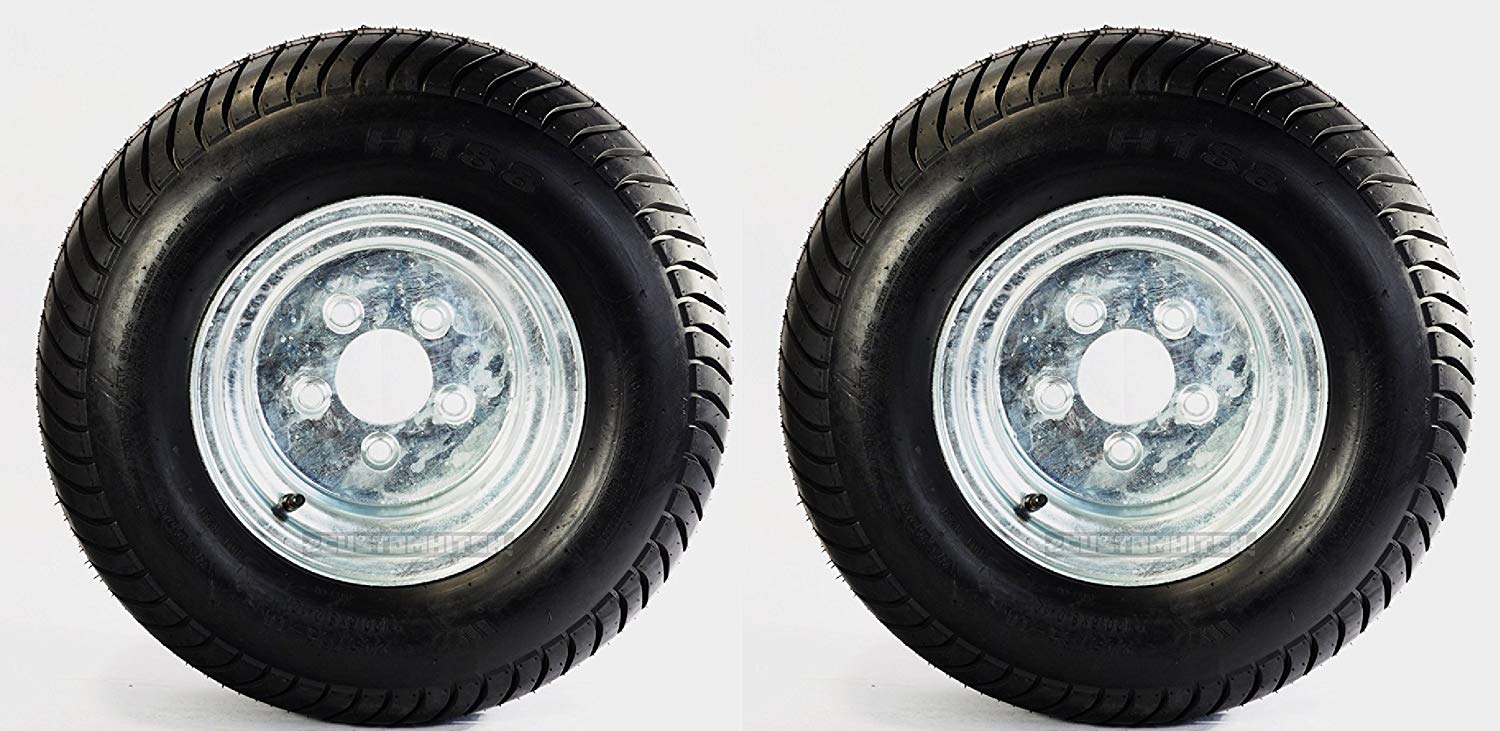 29d8d5bd4b232b17a4efb6ebb56322847f4771d069e0f26e2fdb8913b23b73dc 2-Pack Trailer Tire On Rim 20.5X8-10 205/65-10 20.5X8.0-10 5 Lug E Galvanized