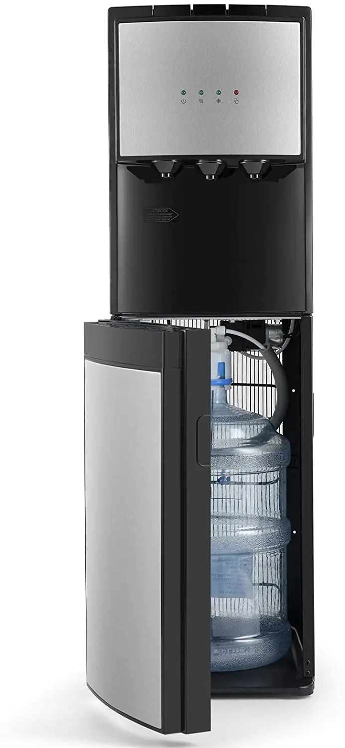 2aa8783277e0634cdb2f13057a0425a847e3f41aaf4a23c0a87a5e9aef96c62d 5 Gallon Water Dispenser Bottom Loading Hot Cold Water Cooler Stainless 3 Temperature Spouts