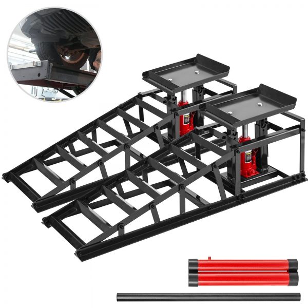 nutrigardens Hydraulic Car Rampshydraulic Vertical Ramps 5t/11000lb Low Profile 1-pair Black(Default Title)