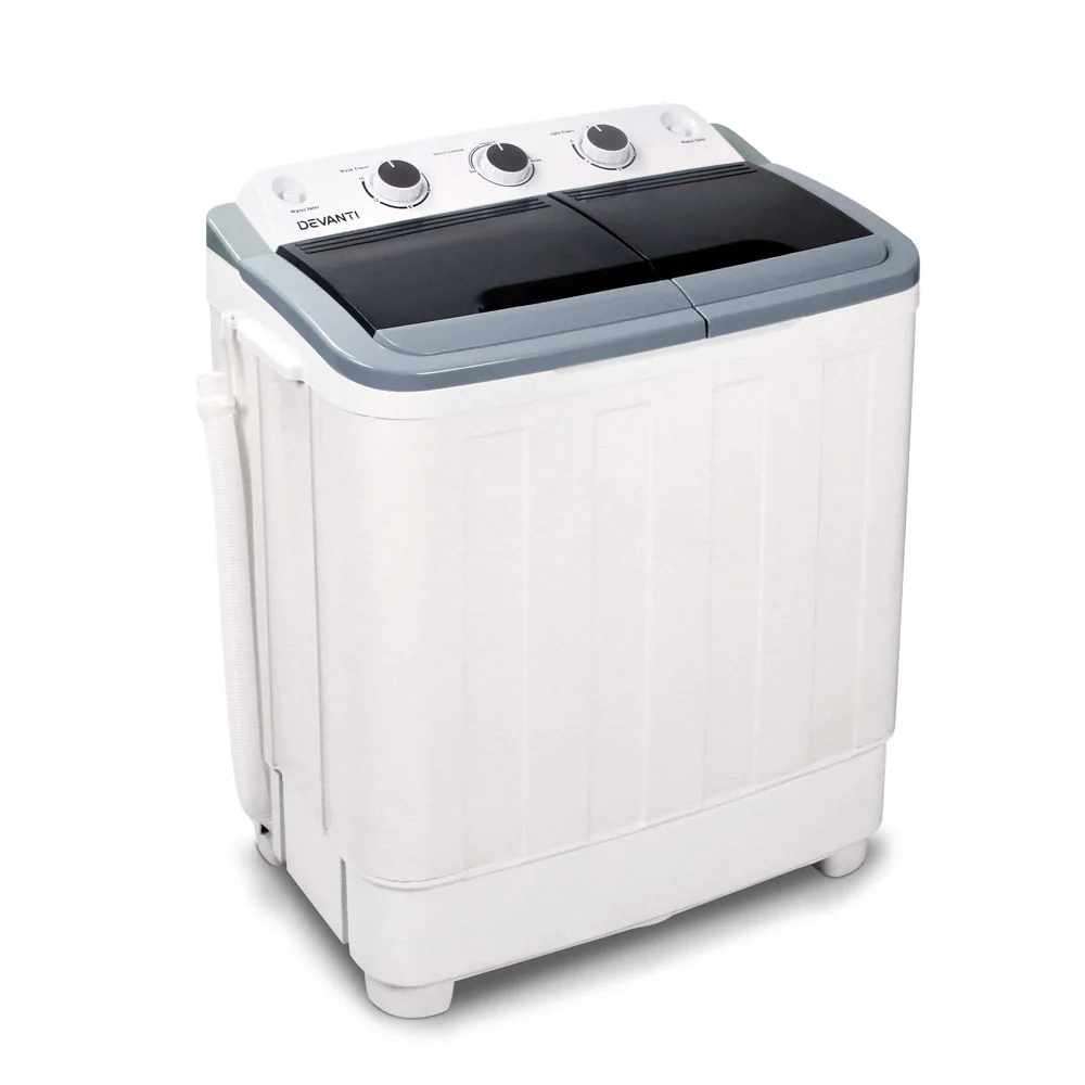 2c16585d42d616ab2073c8e71f4dbb1a0d8cc0e611d2fa7179bc64ca07136d25 Devanti 5KG Twin Tub Portable Washing Machine White