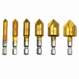 New Countersink Tool Bit Set 1/4'' Hex Shank Counter Sink For Steel Metal Wood E