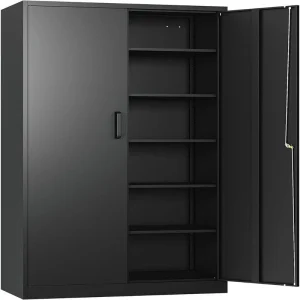 Metal Garage Storage Cabinet(Black)