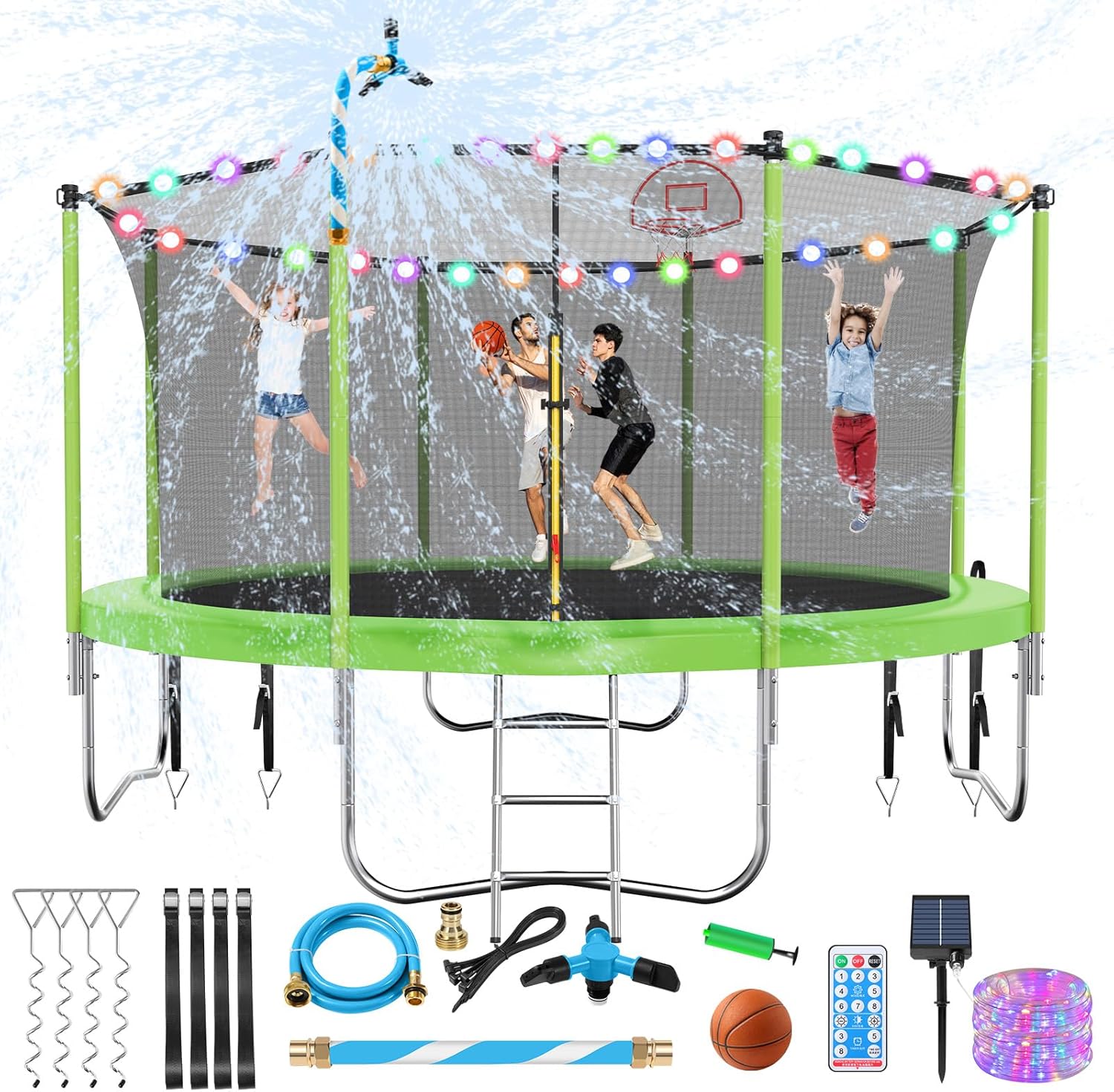 2e675717d27b558e72682ead07933b2be2b42bb5ce0dbe5f417ea912b9e9e549 Upgraded 16Ft Trampoline with Basketball Hoop Net(12Ft/Light Blue)