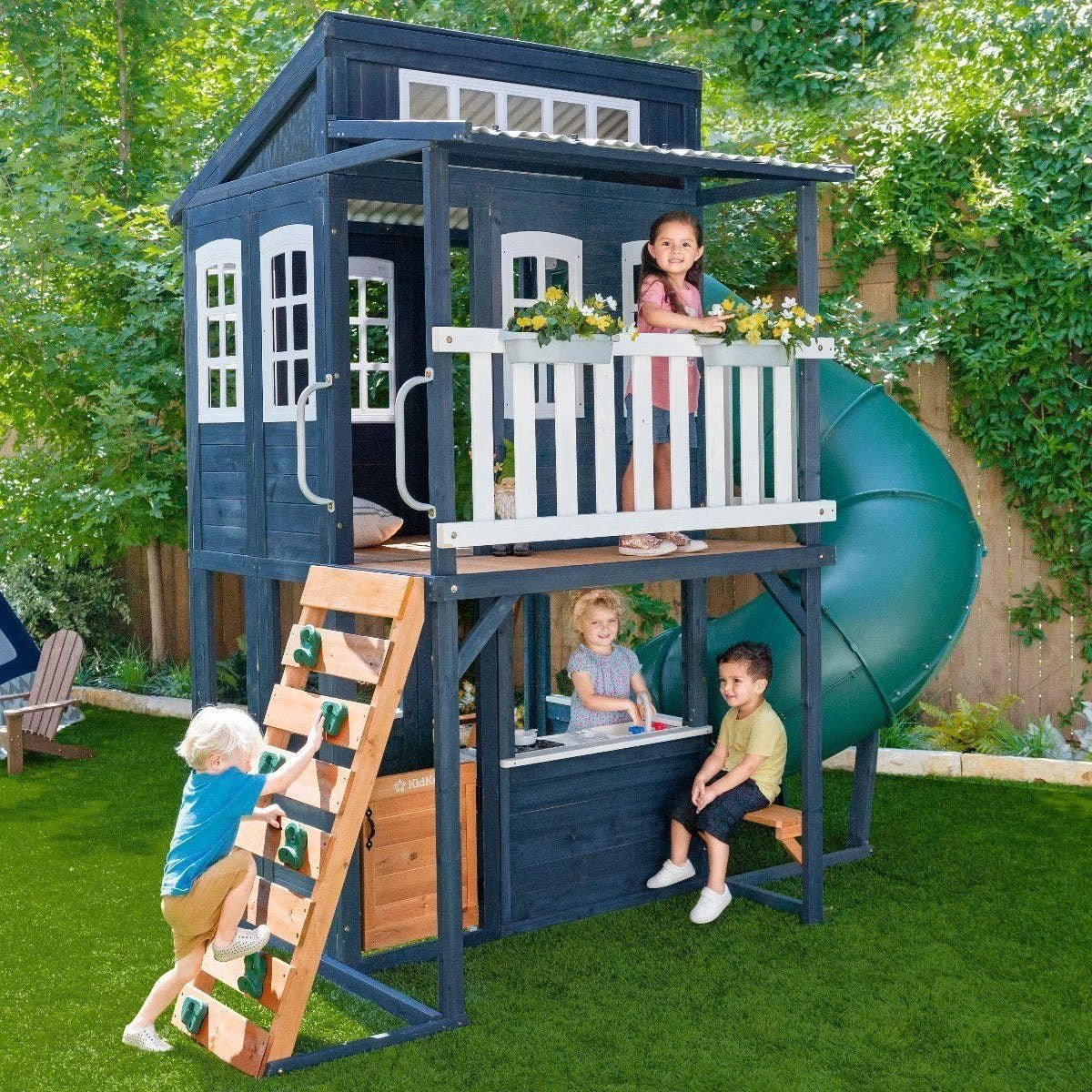 306ba3c09c63e97860c4ccd4d8eeb9fbf26d84881f020238479a9214ba7b3a23 Kids Kidkraft Cozy Escape Playhouse In Navy Installation Included