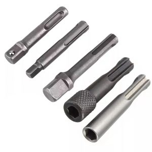 KNACK - 5Pcs Sds Plus 1/4 Hex Socket Driver Tool Drill Bit Chuck Adaptor Bar Kit Set