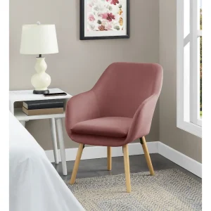 Convenience Concepts Take a Seat Charlotte Wingback Upholstered Accent Armchair(Slate Gray Fabric)