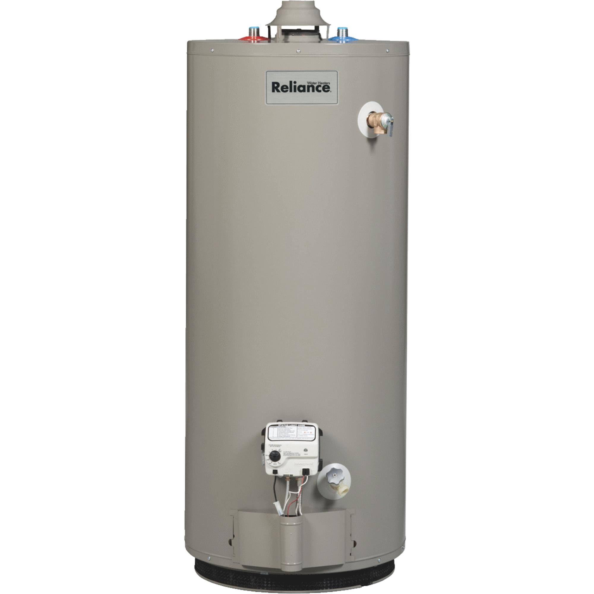 315927ca19c2e4dba7d92ce56bb021da67bfc4221292cf4979266620f62a5eae Reliance 40 Gallon LP Gas Water Heater with Eco-Friendly Insulation and Green Choice Burner