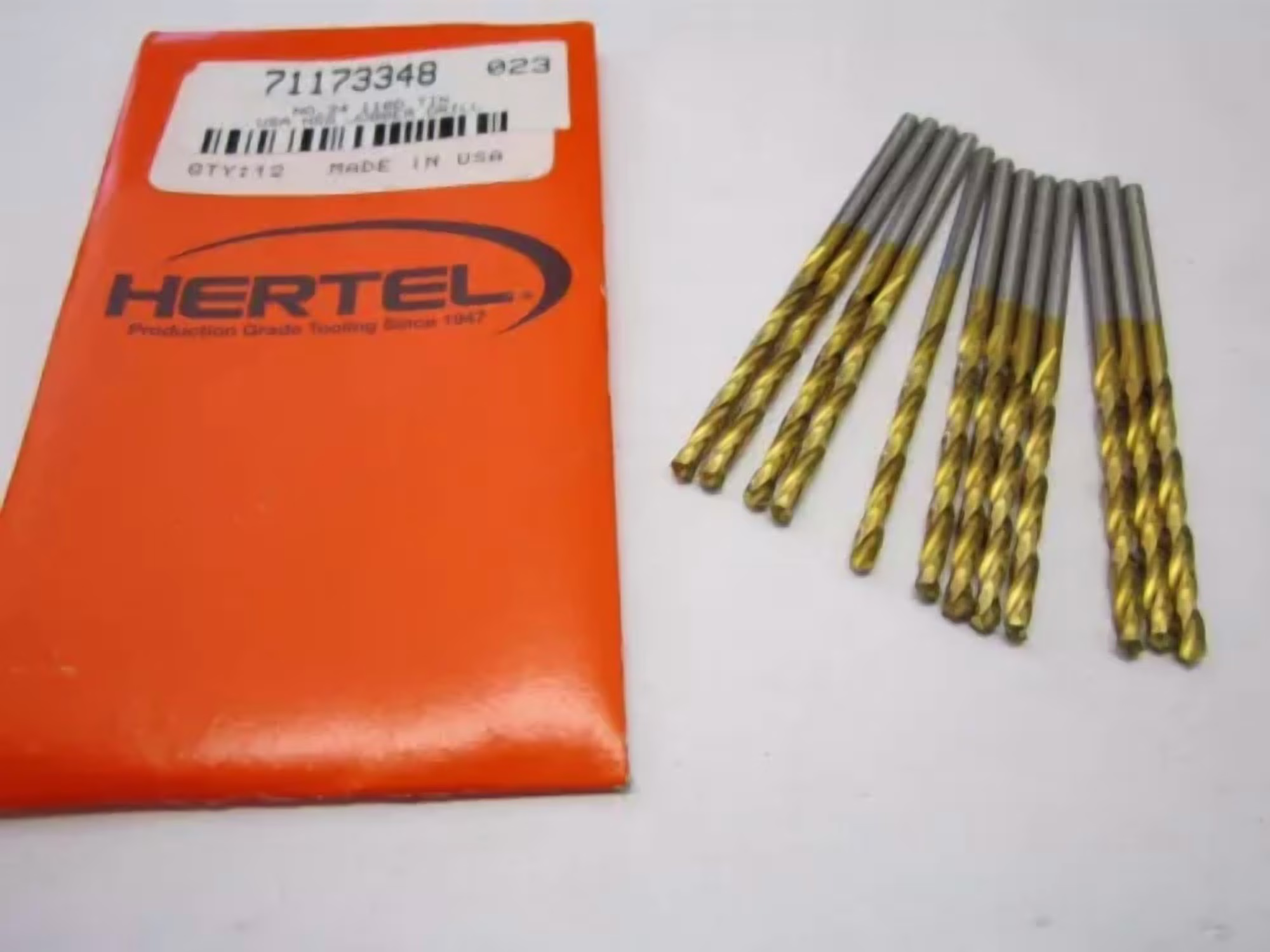 KLYNE - Lot Of 12 #34 High Speed Jobber Length Drill Bits 118 Degree Tin