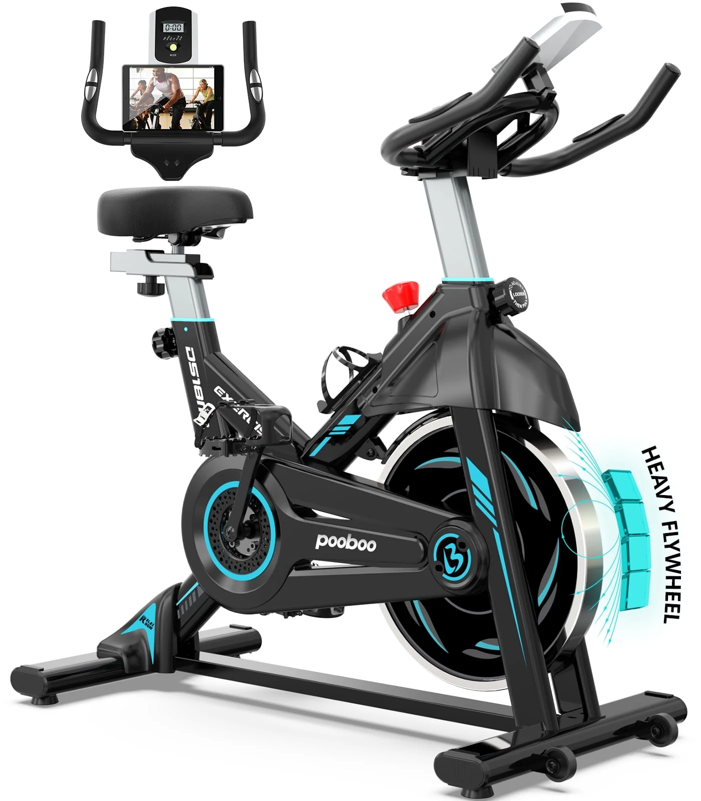 31fbcfff4b986547ce6caf3ad75ea7ac8ac343d95c4672291a34c4506770e05e Pooboo Indoor Cycling Bike Magnetic Stationary Exercise Bikes Home Cardio Workout Bicycle Machine 350lb Flywheel Weight 40lbs(Default Title/ONESIZE)