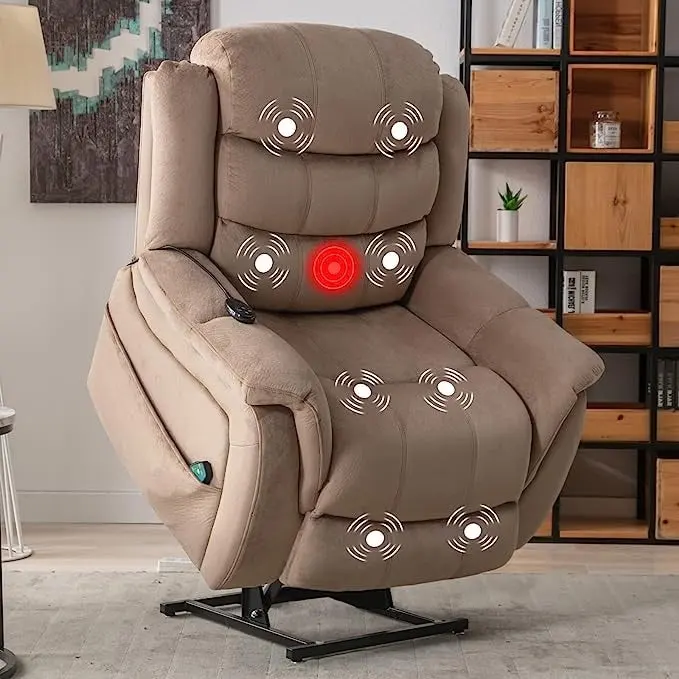 3259216ed9b54f3b82935fd2242e299e1a3055477de4902193c3b8b1570e9cca Lay flat recliner Power Lift Recliner Chair for Elderly with Massage and Heat(Camel)