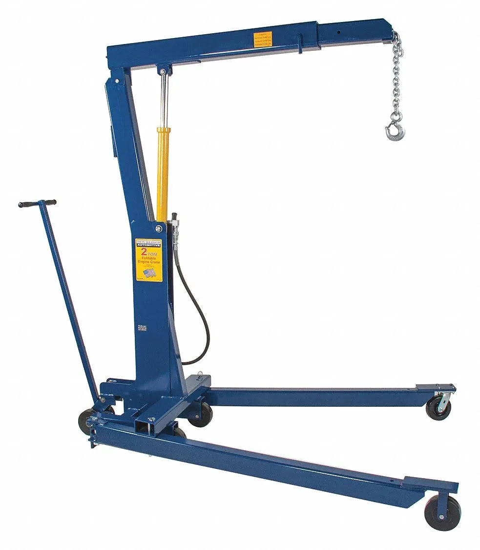 32766f6889f086ac9508b8fc9f264af5ca003697791c0d1d22a2cb146aa14cb9 Hein-Werner 2 Ton Foldable Engine Crane HW93809, USA Made, Hydraulic Hand Pump, Swivel Boom, Easy Storage Transport