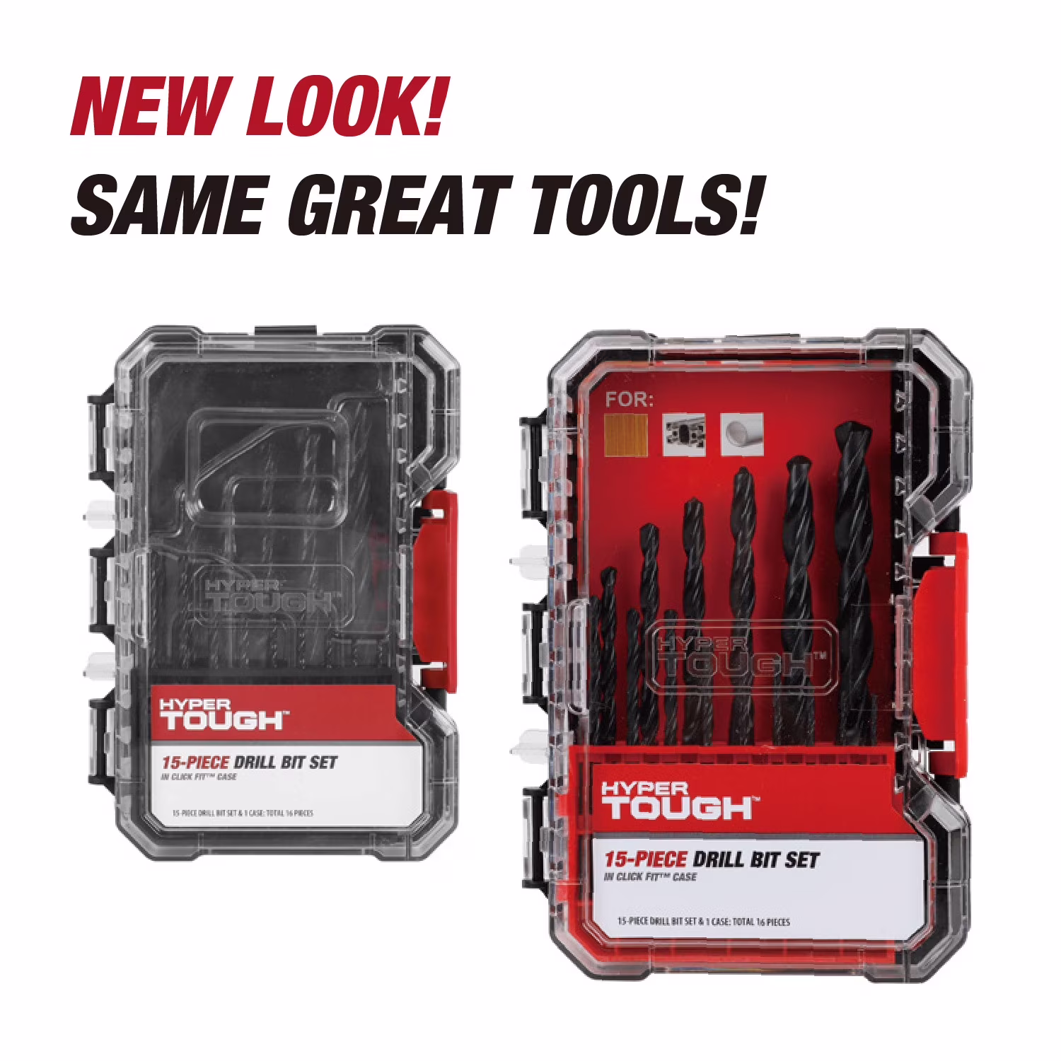 32c0daf0e7621cfced9d99fb39fff32075a3678b5272e8c57b28ecfcb5c7cc39 Hyper Tough 15-Piece Black Oxide Drill Bit Set in Click Fit Case