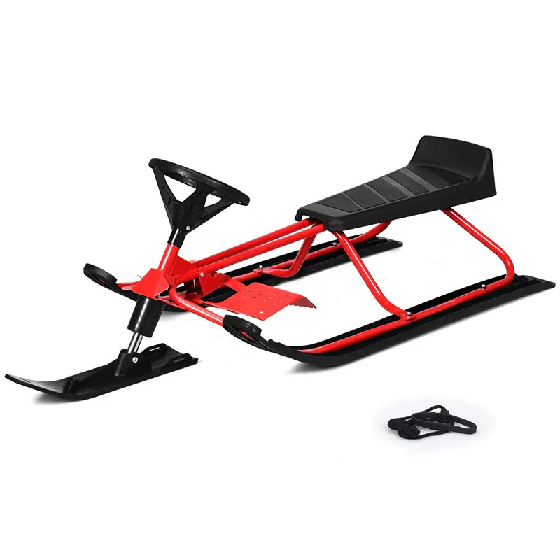 338bfc3db0db1f737053c38d09d21c8f4825b3c6099ccbb3ae3d1c843ba8eb75 Snow Racer Sled, Ski Sled Slider Board with Twin Brakes(Red)