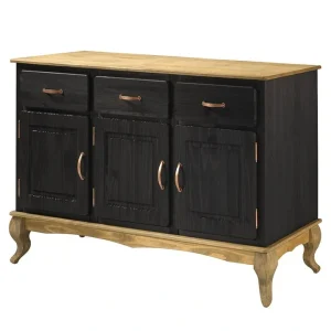 Wood Buffet Sideboard Green(Black Color Wax.)
