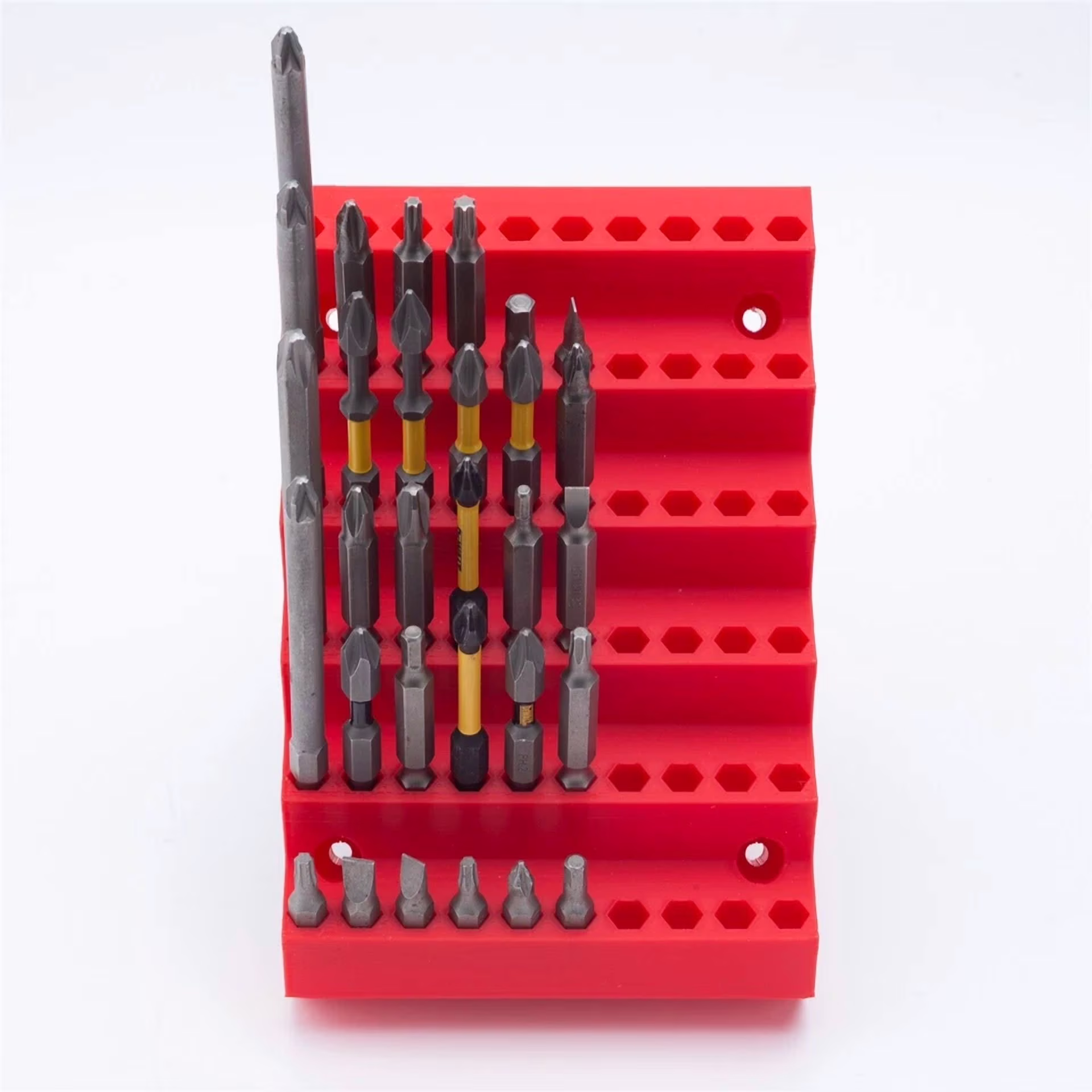 33b9f314bf597e915625caeb7c5fd70523529f991acaceac2c7ab425a8b16d1b KNACK - New 70 Slots Hex Drill Bits Tool Holder Wall Mount Drill Bits Organizer Case Us
