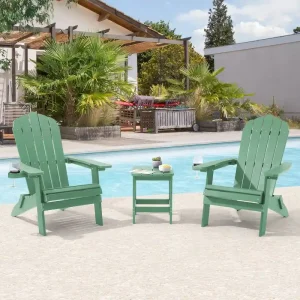 Bonosuki Set of 2 Folding Adirondack Chair Patio Fire Pit Chair(Charcoal)