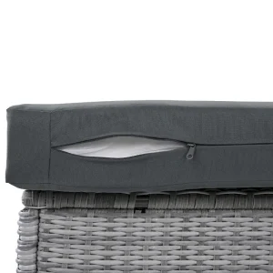 Outdoor Rattan Furniture Set with Adjustable Table, Recliners and 2 Ottomans(Grey)