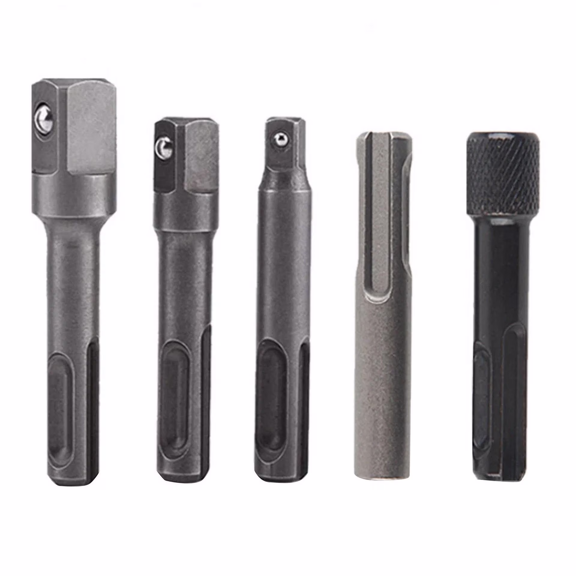 KNACK - 5Pcs Sds Plus 1/4 Hex Socket Driver Tool Drill Bit Chuck Adaptor Bar Kit Set