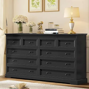 10 Drawers Dresser 55 Large Drawers Wood Dressers  Chest of Drawers