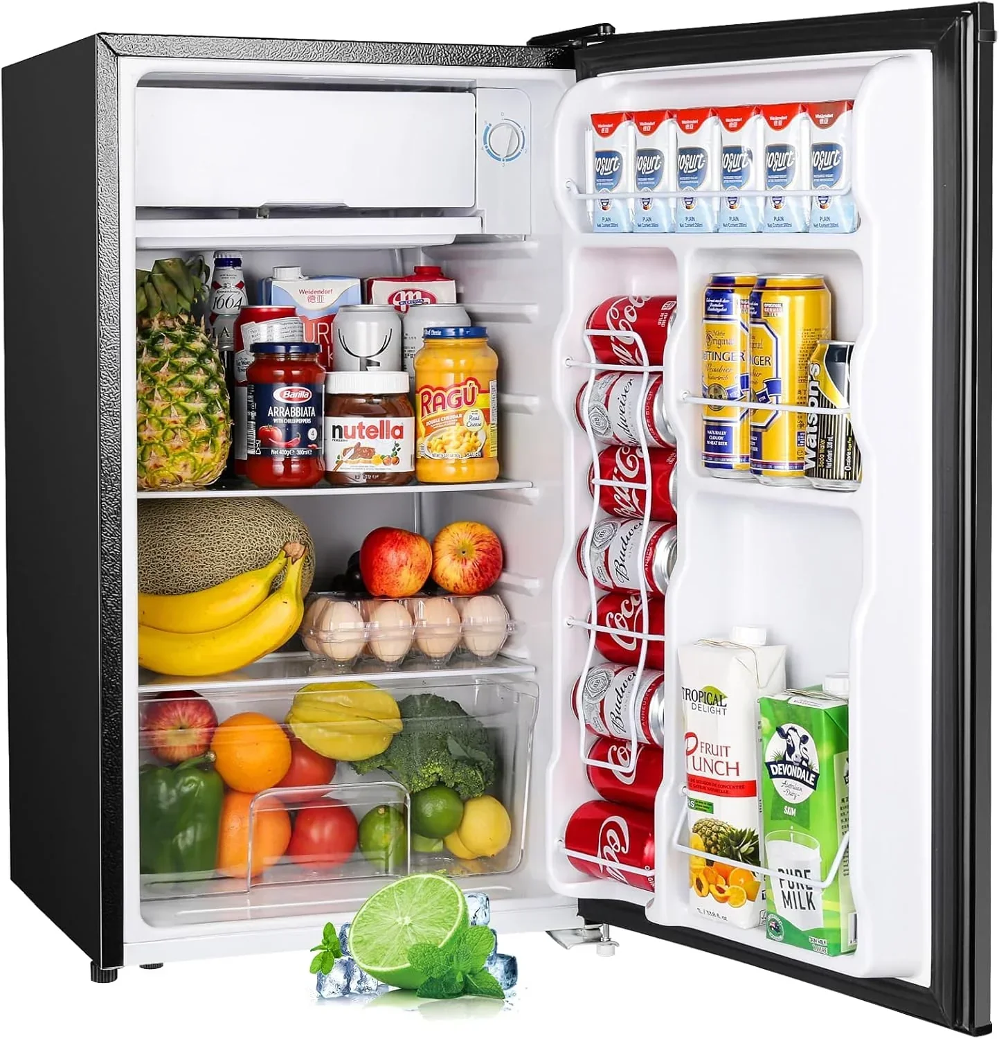 360a9e9c8a3b3c95af96d3053d633343c431c3abe1fc9bd03b02ded69df03979 Upstreman 3.2 Cu.Ft Mini Fridge Freezer Single Door Fridge Dorm Fridge Adjustable Thermostat(Glossy Black)