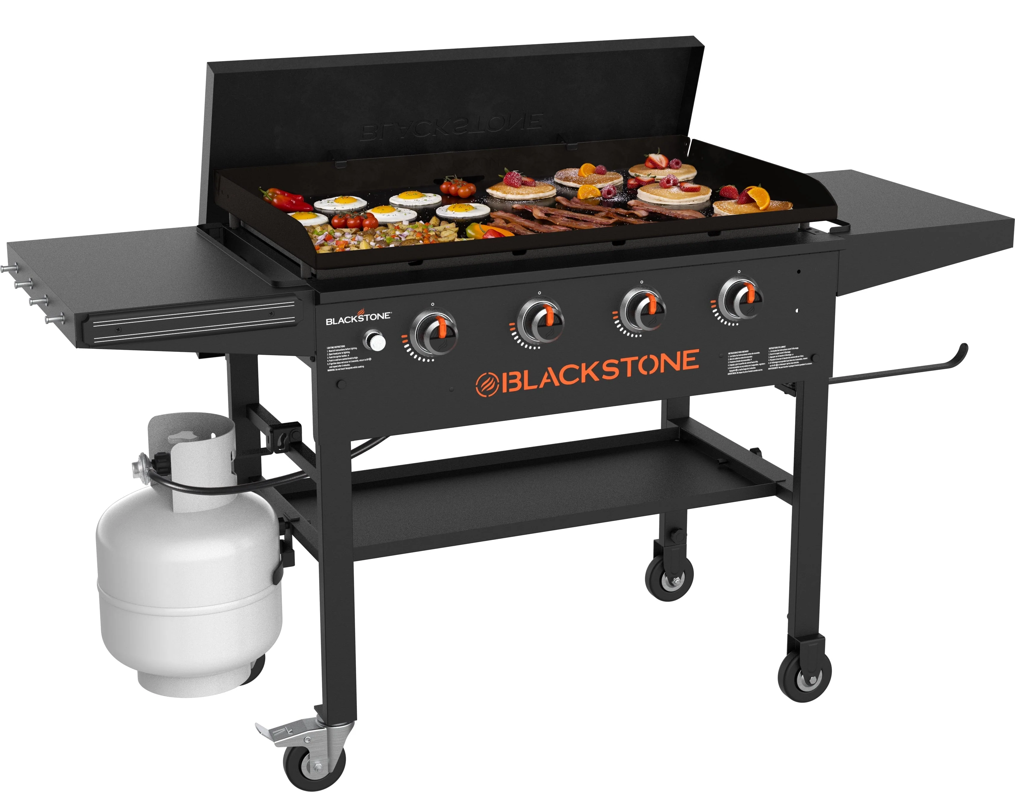 365f0c63647379ac7c560676b55eb2397a6bf04c000978c074e4367298494232 Blackstone Original 4-Burner 36" Propane Omnivore Griddle with Hard Cover