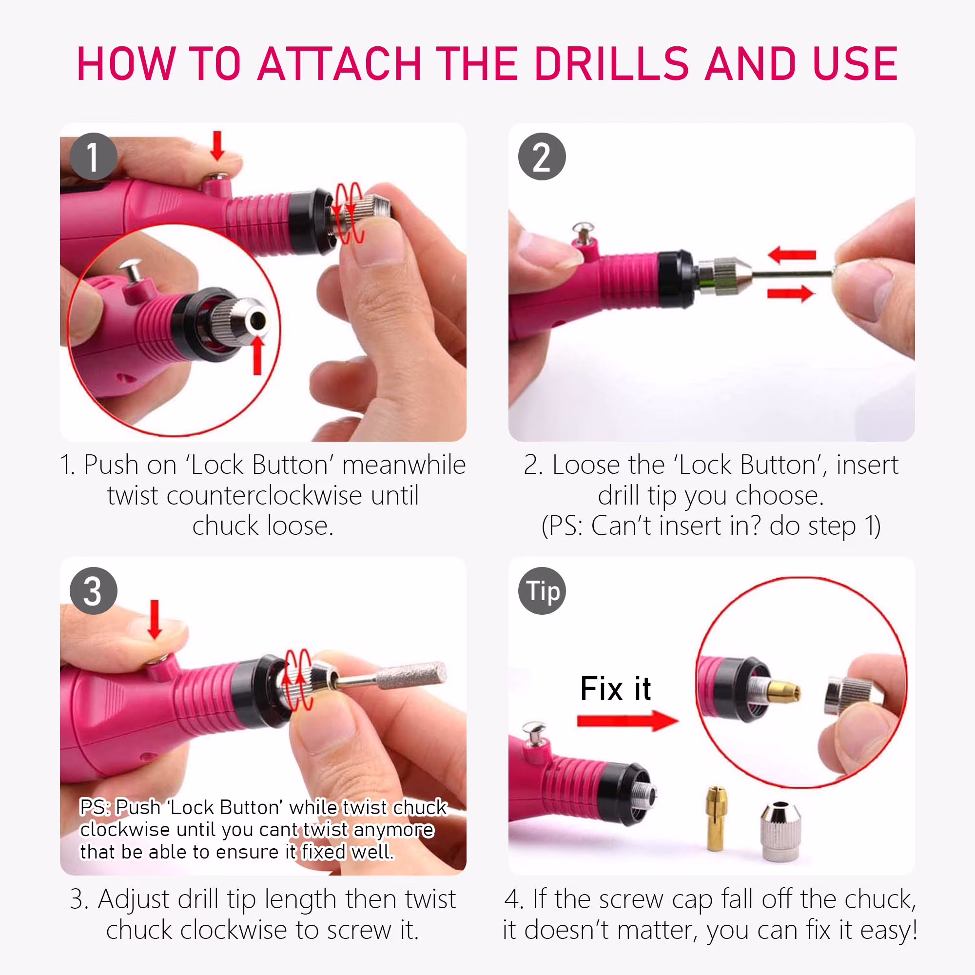 37edd0cf20a59ac713a1b3e24c78d905877af1d02b77977bd809eb425e943410 Pinkiou Electric Nail Drill Machine Nail Drill Kit 20000 RPM Portable Nail Drill for Acrylic Nails, 6 Acrylic Gel Remover Nail Tools, Nail Polishing Machine Pedicure Set