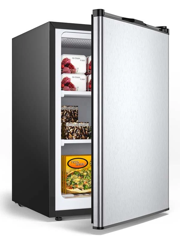 38155af42f9346f0a34a2196683dab76fb84c13bea8afe5b141e96e1b8665ae5 3.0 Cu.Ft Compact Upright Freezer Single Door Refrigerator with Stainless Steel Door(Default Title)