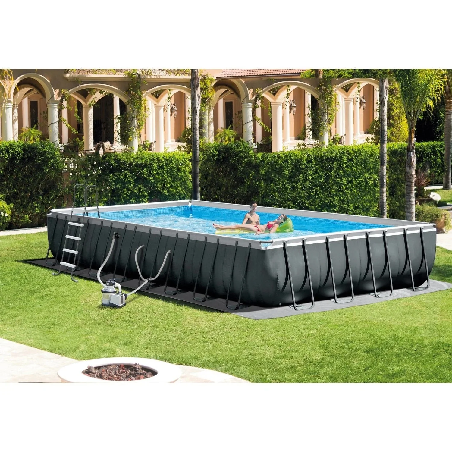 3863aefd0f3b773c8c037581fc372a9fdc9a978eab3279c24088fcd76070f25f Rectangular Ultra XTR Frame Pool (9.75 m x 4.88 m x 1.32 m) with pump